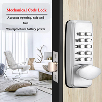 Zinc Alloy Keyless Door Lock Mechanical Combination Lock Waterproof Safety Lock Code Lock For Home Handle Door Hardware