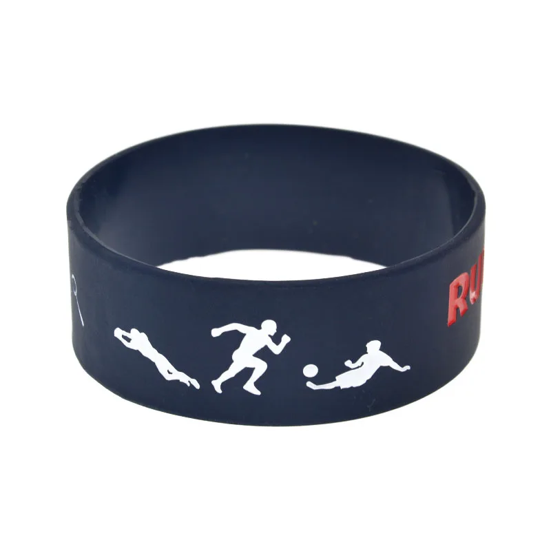 25 Stück Run and Play Silikonkautschuk-Armband, 2,5 cm breit, Sport-Geschenkarmreif – Detail 5