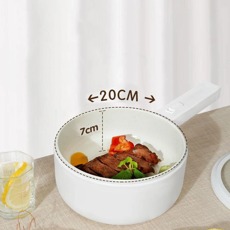 Marmite électrique Portable 700W, cuiseur à riz multicuiseur, revêtement en céramique, poêle électrique simple/Double couche 1,5l