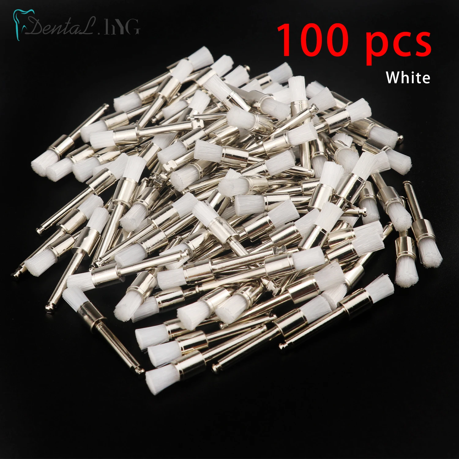 Dental Polishing Brush 100pcs Disposable Dental Prophy Brushes Latch Type Polisher Dental Materials Teeth Whitening Dental Lab