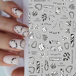 New Black 3D Leopard Line Nail Stickers Nail Design Snake Prints Sliders Animal Skins Foils Zebra Pattern Manicures Decor Z0578