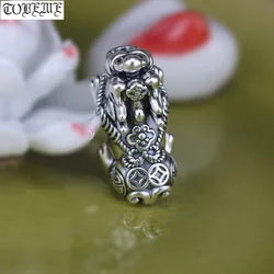 NEW! 100% 3D 999 Silver Pixiu Beads Vintage Silver Fengshui Piyao Beads Good Luck Jewelry Beads Lucky Wealth Pixiu Beads