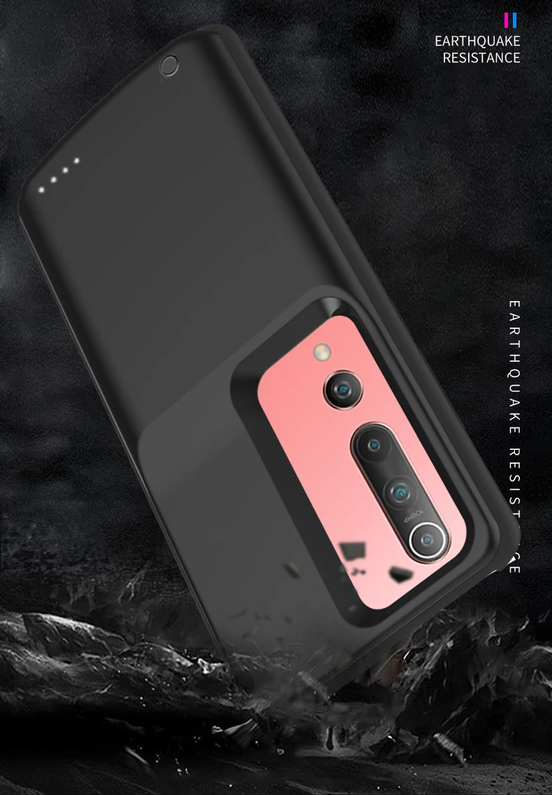5000mAh Power Case For Xiaomi Mi 10 Pro Battery Charger Case Silicone Shockproof Power bank ForXiaomi 10 Back clip battery Cover
