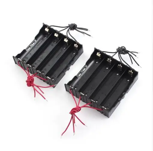 80pcs/lot MasterFire 11cm 8-Wires Black Plastic 4 x 3.7V 18650 Battery Holder Storage Box Case For 4 x 18650 Batteries Container