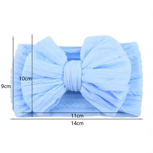 Solid Cable Bow Baby Headband for Child Nylon Layers Headwear Kids Elastic Turban Headwraps Newborn Boys Girls Hair Accessories - Image 2