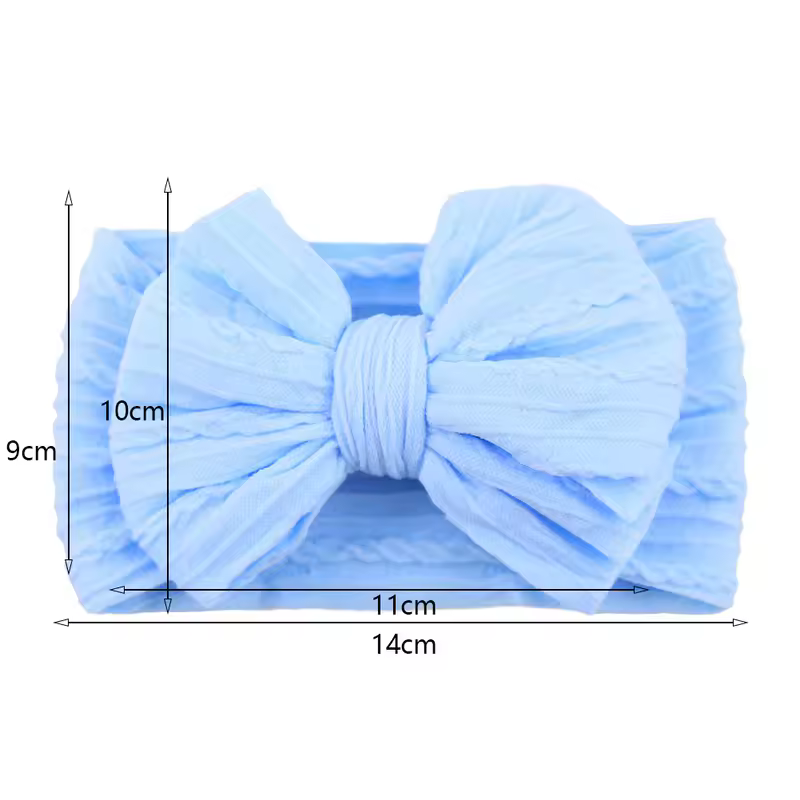 Solid Cable Bow Baby Headband for Child Nylon Layers Headwear Kids Elastic Turban Headwraps Newborn Boys Girls Hair Accessories - Image 2