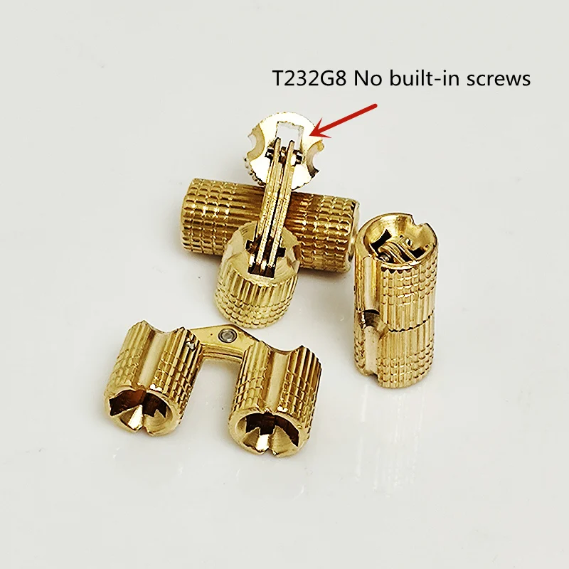 1PC ทองแดงบานพับ8มม./10มม./12มม./14มม.การติดตั้งที่มองไม่เห็นทองเหลืองบริสุทธิ์บานพับประตูบานพับสำหรับฮาร์ดแวร์เฟอร์นิเจอร์ของขวัญกล่อง