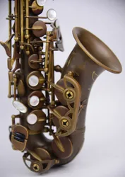 Custom Antique Copper Simulation Curved B(B) Soprano Saxophone with Engraving Flowers