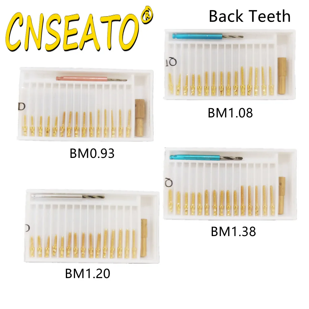 15Pcs Dental Screw Posts Kits Gold Plated Link Pins Refills Anterior Posterior Teeth Dentistry Root Canal Nail Dentist Materials