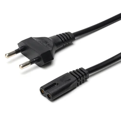 Black 2 Pin Prong EU to C7 Extension Cable Power Supply Cord European IEC Figure 8 AC Power Cable For XBOX PS4 Laptop LED Light