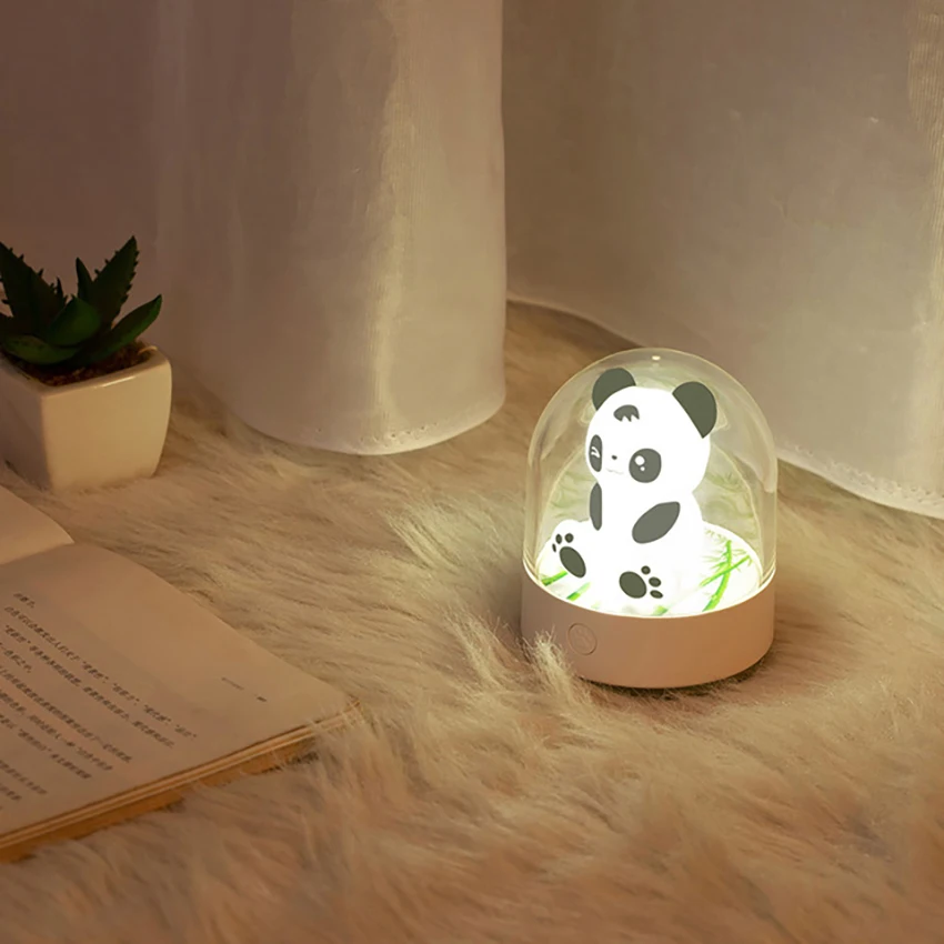 1 pz ABS ricaricabile carino Panda luce notturna LED lampada per aromaterapia per bambini camera da letto ufficio bambini regalo decorazione del Desktop