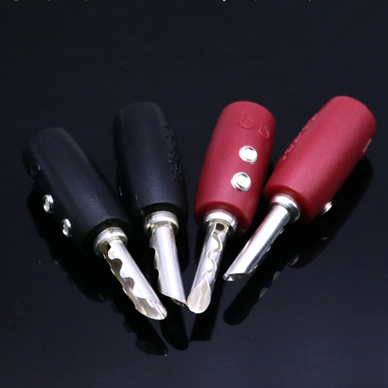 Hifi 4Ps AQ Colokan Konektor Pisang BFA Berlapis Perak 5Mm untuk Kabel Speaker Pemutar CD AMP Audio Hifi