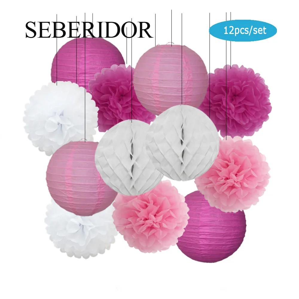 Blau-weißes Set, runde Papierlaterne, hängende Kugel, Waben-Set für Kinder, Jungen, 1. Geburtstag, Party-Gastgeschenk, Baby-Taufe, Hochzeitsdekoration – Detail 11