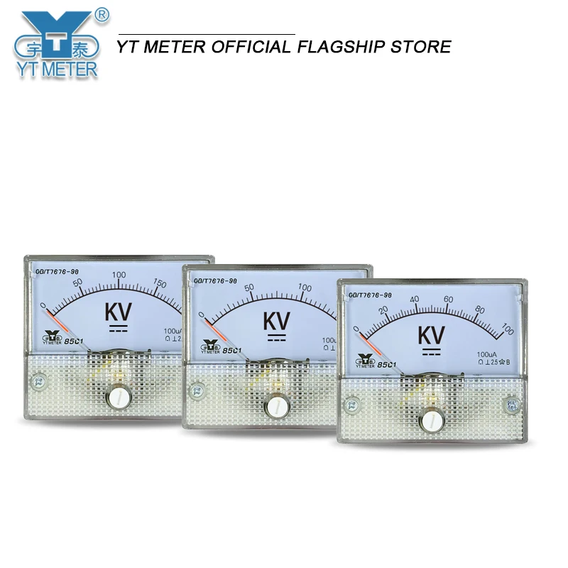 85c1 DC high voltage voltmeter 5kV 10kV 20kV 50kV 100kV pointer voltmeter resistance kilovoltmeter detection high voltage instal