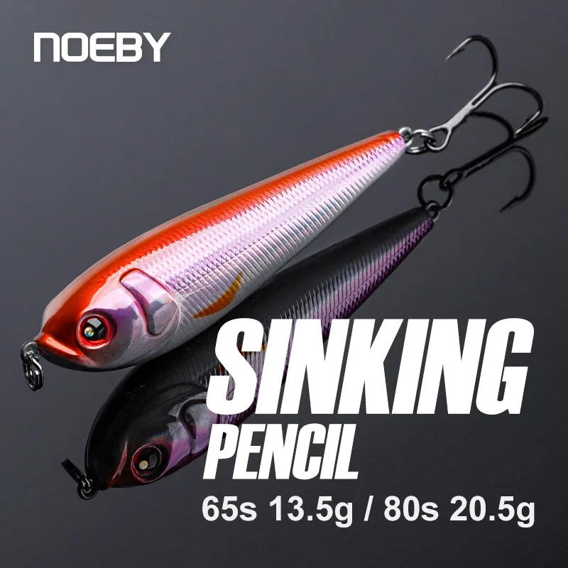 NOEBY-Sinking Pencil Fishing Lure, Variable Stickbait, Long Casting, Artificial Hard Baits for Seabass Pike Fishing, 80mm, 20.5g