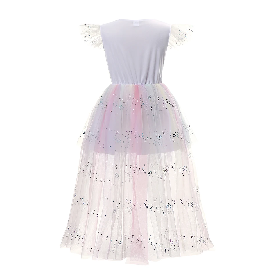 Halloween Unicorn Princess Dress Birthday Party Cosplay Angel Gown Children Mesh Tutu Skirt Pink Lace Sling Costume for Girls