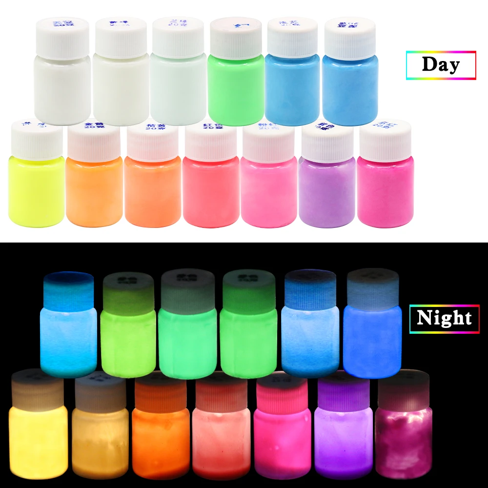 5 Colors/Set Luminous Paint Glow in the Dark Phosphor Paint Shining for Party Nail Decoration Creative Art Crafts Supplies