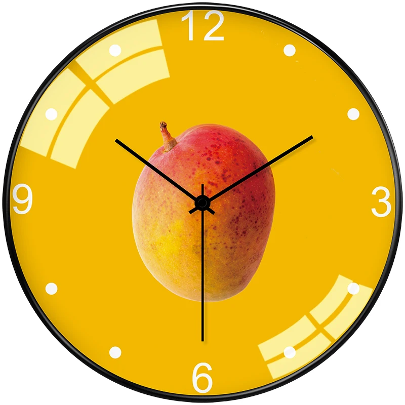 

Brief pastoral mango art wall clock Modern stylish fruit theme home decoration clocks