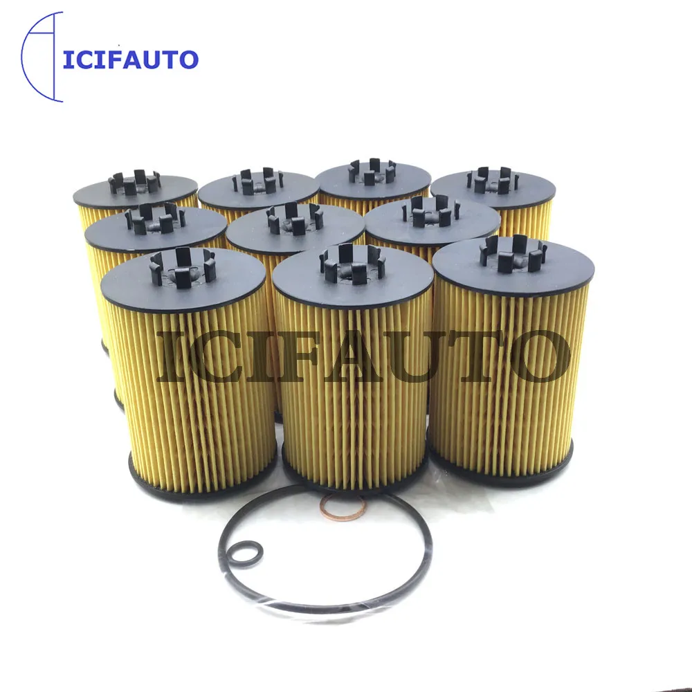 10X Engine Oil Filter For BMW E53 E60 E63 E65 E66 645ci 745i 745Li X5 Alpina B7 4.4i 4.8is 11427506677 11427511161 HU 715/5X