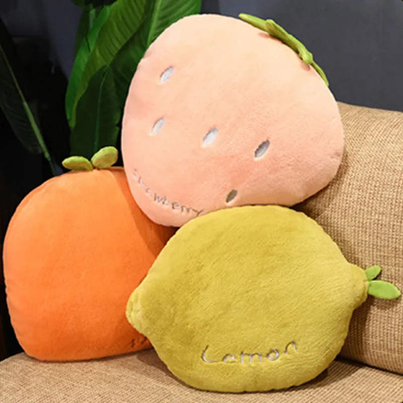 Fruit Back Pillow Soft Toys Kids Plush Doll Baby for Office Chair Cushion Stuffed Cute Accompany Sleeping Birthday Gifts Toys