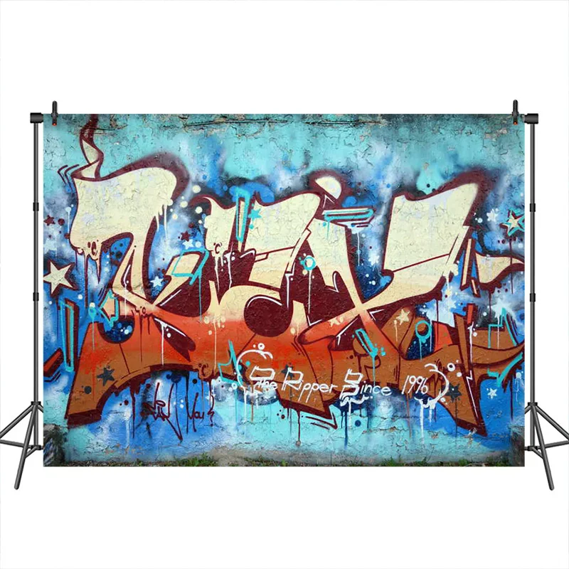 

Mocsicka Graffiti Backdrops Brick Wall 80S 90S Theme Party Portrait Photography Backdrop Photo Background Photocall Photo Studio