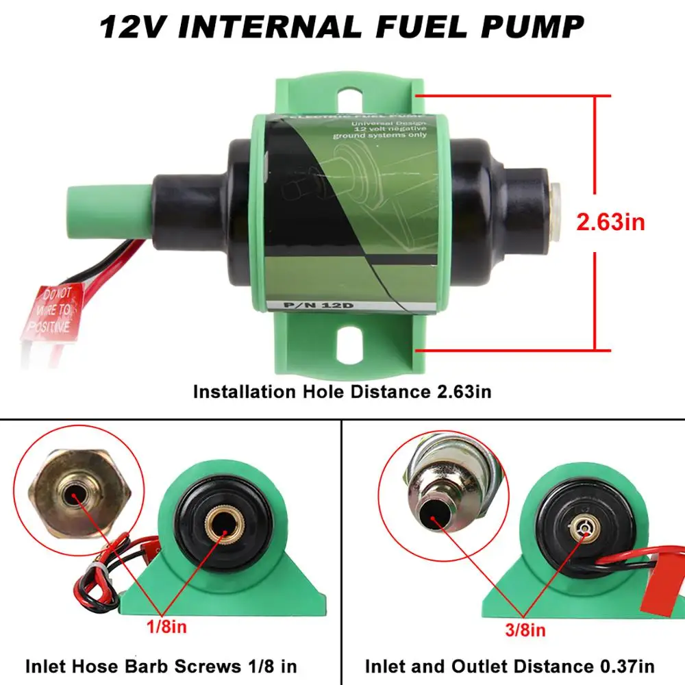 US Stock Universale Diesel 12D Pompa Elettronica Del Carburante 12V 35GPH 4-7 PSI Olio Pompa Del Carburante Accessori Auto Regolatore di Pressione interna