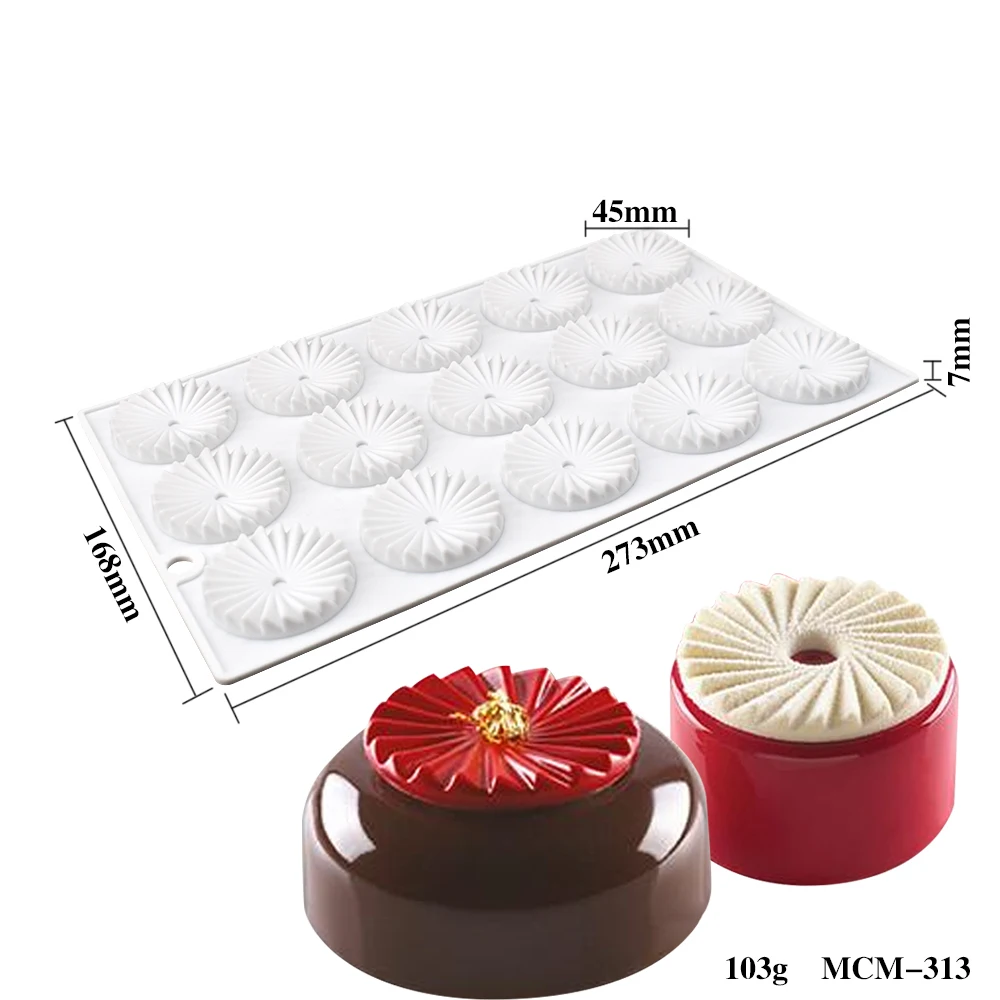 Dorica 15 Holes Origami Design Chocolate Mousse Cake Mold Silicone Mould Cake Decorating Tools Kitchen Bakeware