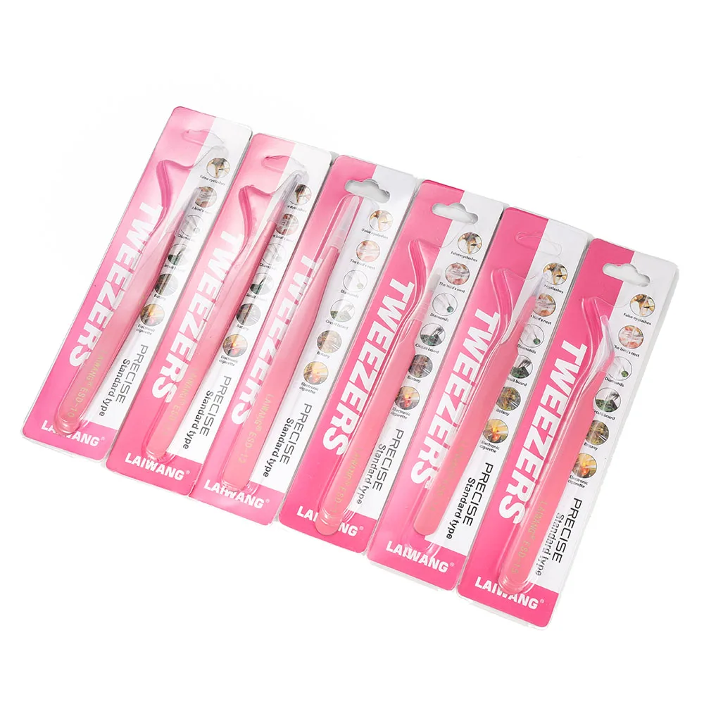 1pcs Anti-Static Excellent Quality Tweezers Bend Long Nose Cross Tweezers For Intersperse Beads Jewerly Tools Sewing Accessories