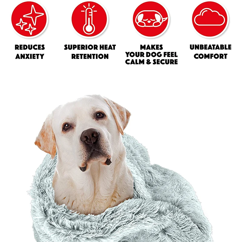 Benepaw Comfortable Plush Dog Blanket Calming Anti-Anxiety Cozy Puppy Bed Mat Pet Throw Blankets For Small Medium Large Breeds