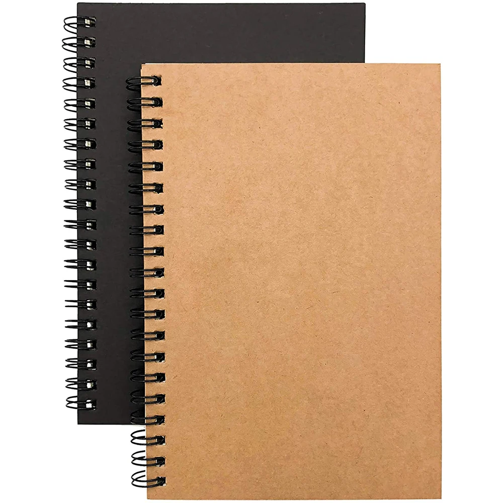 

Notebook Spiral Sketchbook Diary Drawing Painting Graffiti 18x12cm 14x21cm Kraft Paper Cover Blank Paper Notebook School Supply