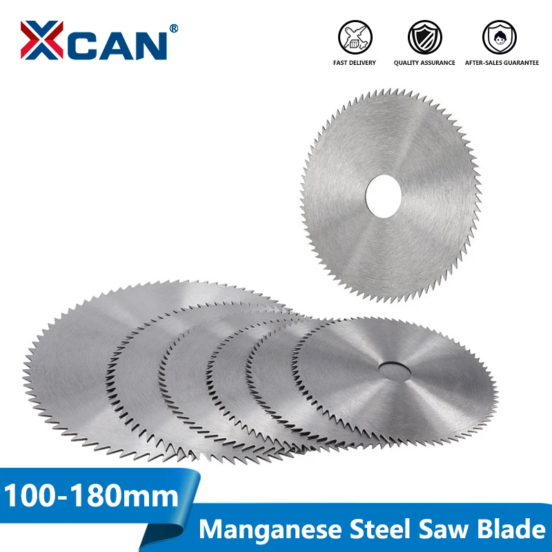 XCAN Manganese Steel Circular Saw Blade 1pc 100/110/125/150/180mm 60/75/80Teeth Power Tool Accessories Wood Cutting Disc