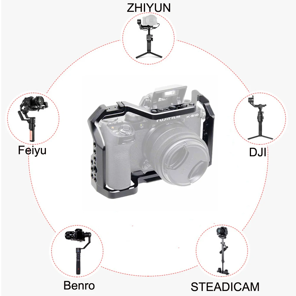 JINTU Camera Metal Cag Rig gabbia per fotocamera in lega di alluminio custodia protettiva 1/4in adatta per gabbia per fotocamera Fuji X-S10 XS10