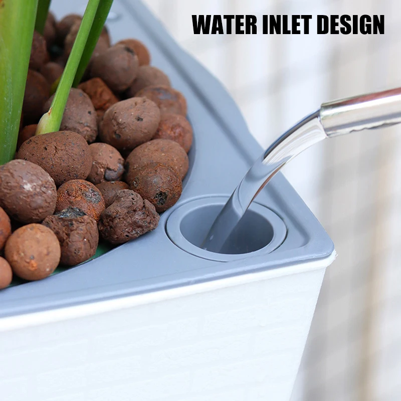Brick Pattern Flowerpot Imitation Metal Plastic Flower Pot Square And Tall Type For Gardening Potted Plants Cachepot for Flowers
