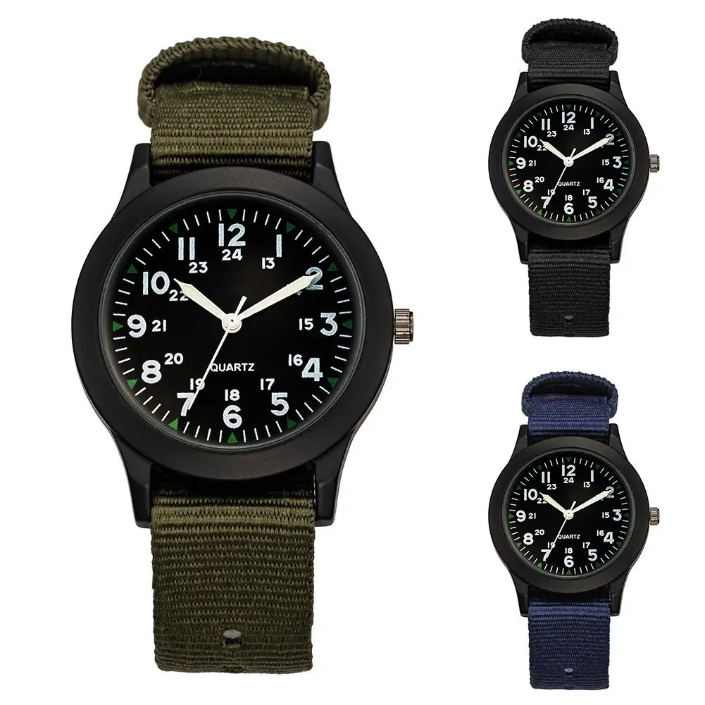 Reloj deportivo de cuarzo para hombre, cronógrafo con esfera redonda de nailon, resistente al agua, a la moda, para negocios y exteriores, regalo, nuevo