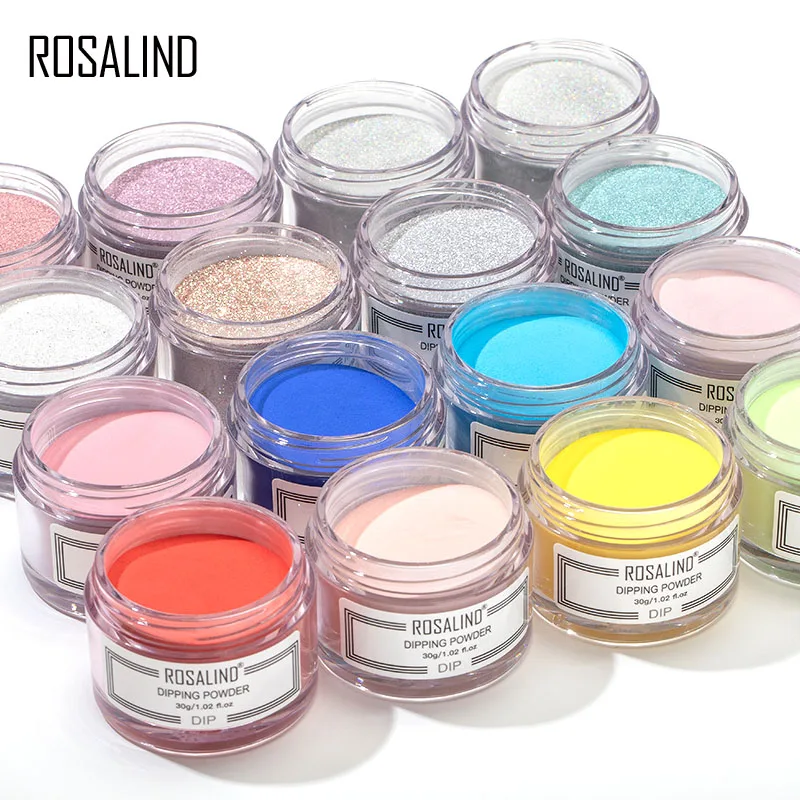 ROSALIND – Poudre holographique pour ongles 30 g, accessoire de manucure, Nail Art, 24 couleurs, séchage naturel, sans lampe,