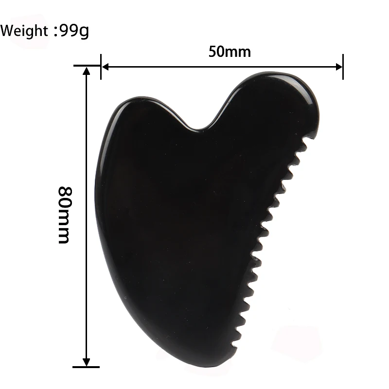 Black Obsidian Sawtooth Face Gua Sha Tool Skin Care Massage Body Natural Crystal Mineral Stone Massager Health Beauty Product