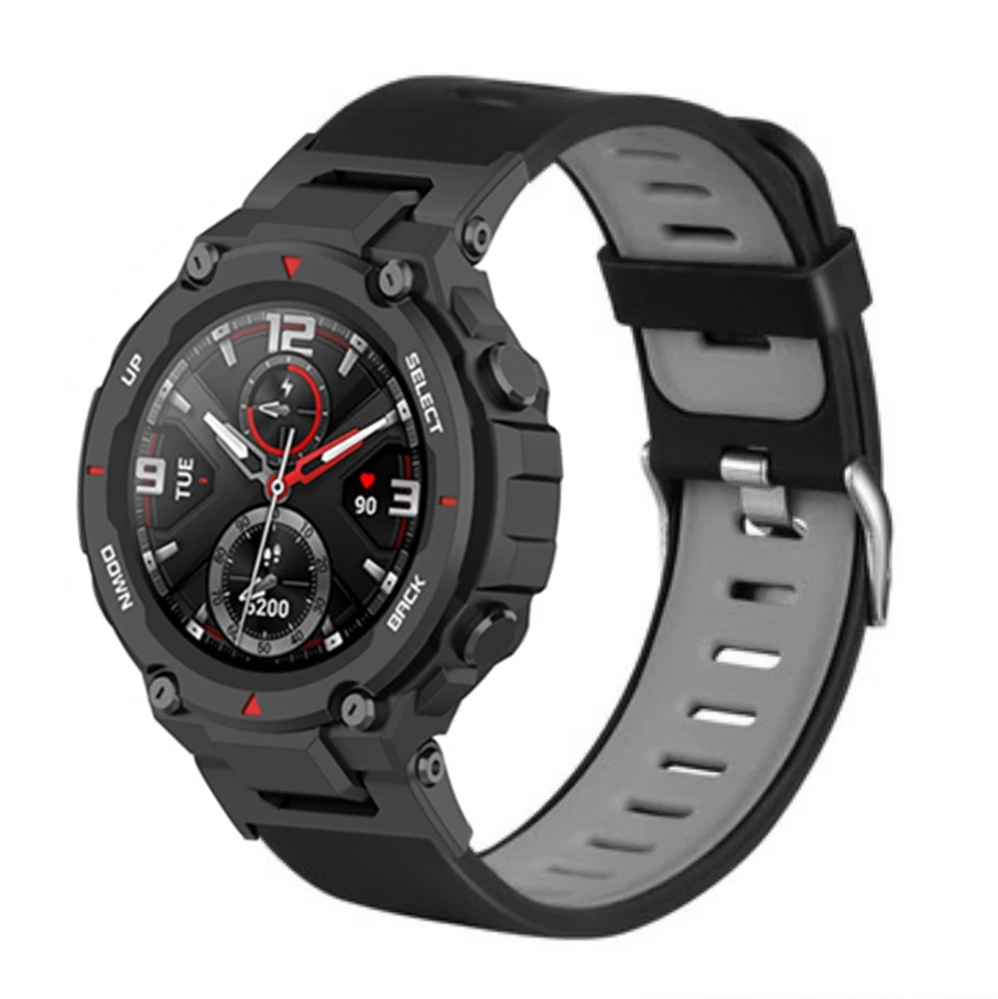 Huami Amazfit T-Rex Pro 용 교체 손목 밴드 Huami Amazfit T Rex Pro Correa 용 실리콘 스트랩 교체 손목 밴드 샤오미