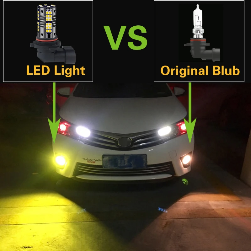 2pcs LED Fog Light Blub 9006 HB4 Lamp For Toyota Camry 4Runner Corolla RAV4 Tundra Wish Hiace Alphard 10 20 Land Cruiser 100 200