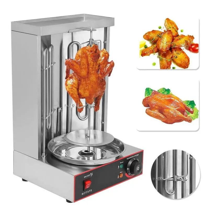 

3KW Home Commercial Electric Grill Kitchen Gyros Rotisserie Grill Automatic Rotating BBQ Machine for Outdoor Indoor