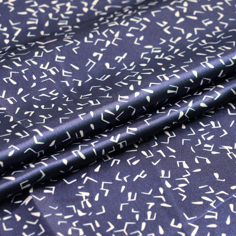 Meter glänzendes Futter, Pyjama, Robe, Hemd, Taschenmaterial, Musikdruck, Satin, Charmeuse-Stoff, Polyester, weich – Detail 9