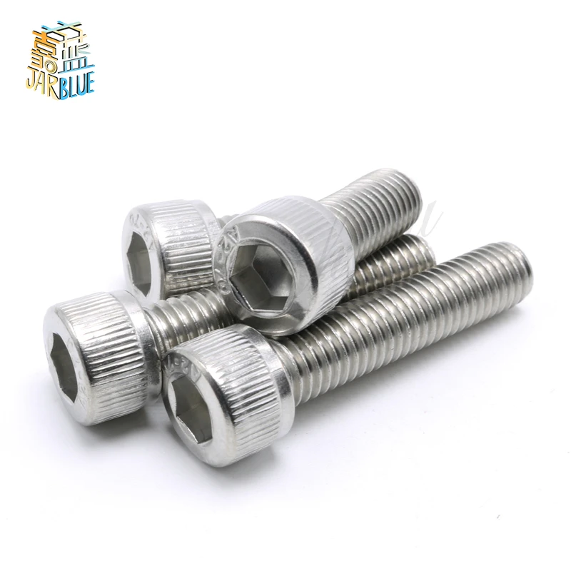 10-100pcs DIN912 M1.4 M1.6 M2 M2.5 M3 M4 M5 M6 M8 Metric Thread 304 Stainless Steel Hex Socket Head Cap Screw Bolts 4-50 MM