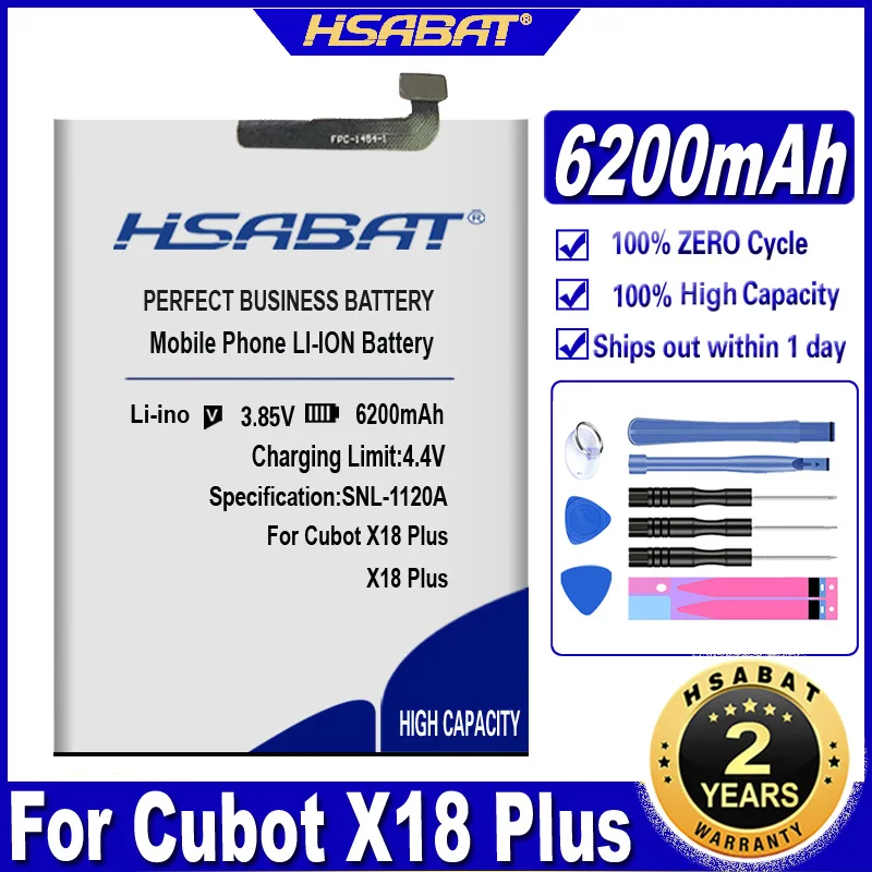 HSABAT X18 plus 6200mAh Battery for Cubot x18 plus / X19 / P20