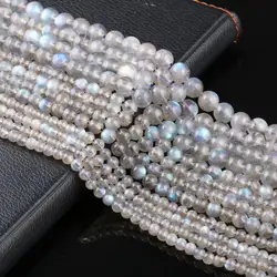 Natural Sparkling Stone Beads Labrador Moon Stone Beads 4 6 8 10 mm for Jewelry Making Bracelet Necklace Accessories Gift