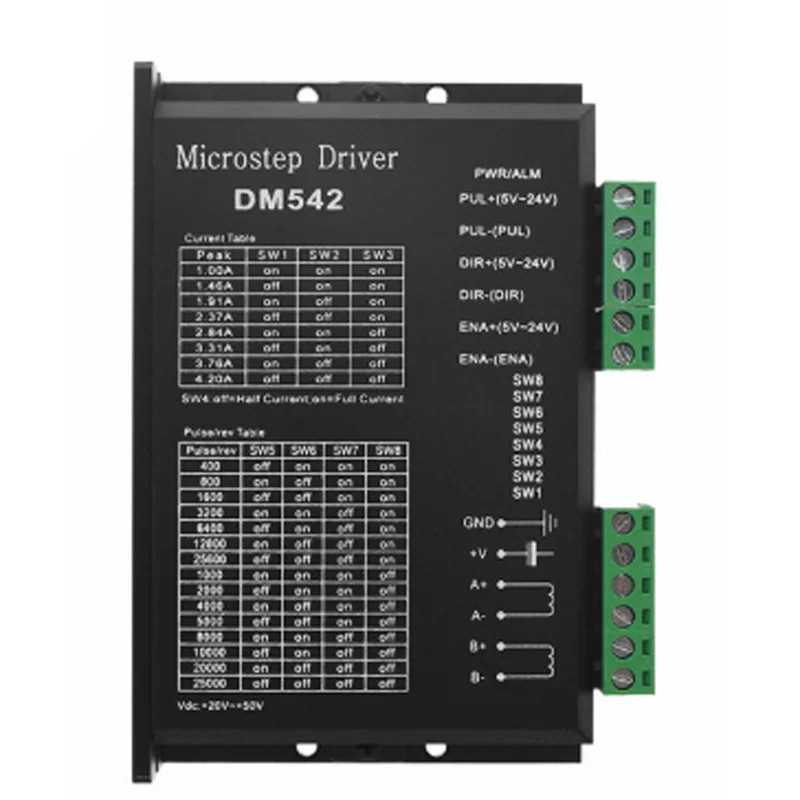 

DM542 digital Stepper Motor Controller 2-phase Digital Stepper Motor Driver 18-48 VDC Max. 4.2A for 57 86 Series Motor than M542