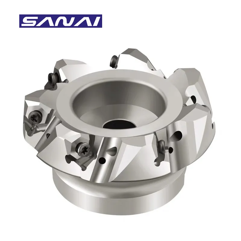 

SANAI MFWN900 Milling Cutter Head Face Mill 50-22-4T 63-22-5T 80-27-6T 100-32-7T Milling Head CNC Milling Tool Insert WNMU080608