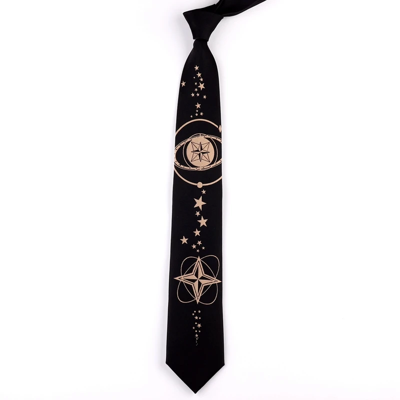 Free Shipping New Male men's Original design printed tie female students personality gift necktie Venus black embroidery 7cm