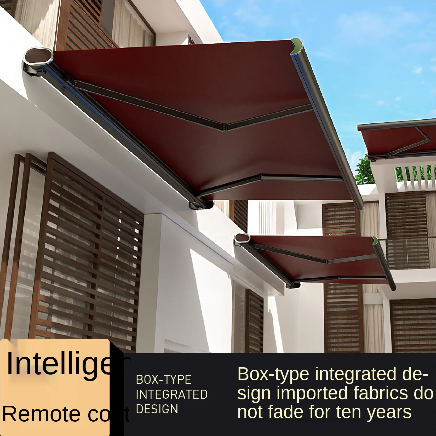 

Electric Canopy Villa Outdoor Balcony Door Roof Foldable Awning Full Box Retractable Courtyard Shrink Awning