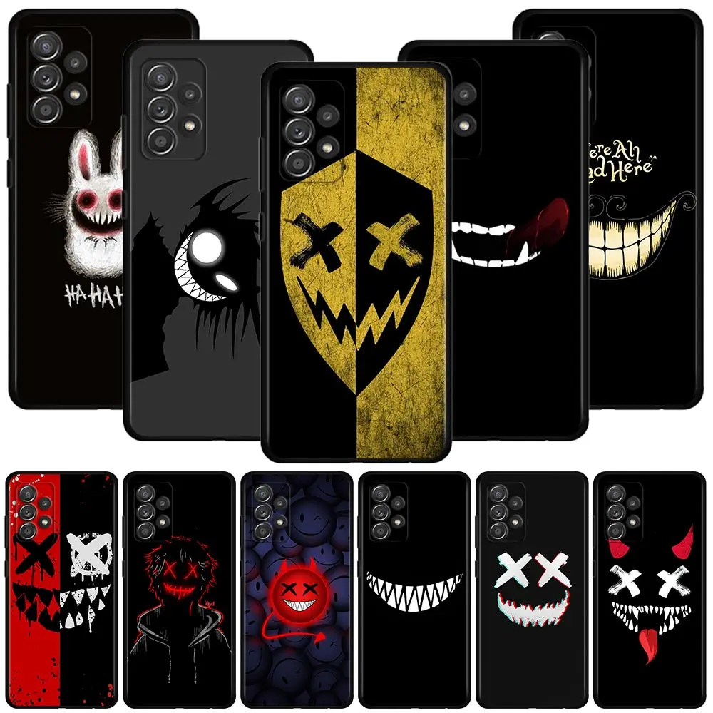 Scary Smile Skeleton Devil Case For Samsung Galaxy A54 A53 A15 A55 A72 A71 A52 A51 A42 A41 A32 A31 A22 A21s Silicone Shell