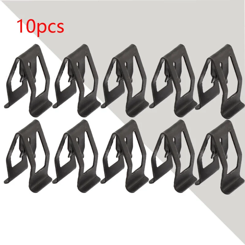 

10Pcs Universal Car Front Console Dash Dashboard Auto Trim Metal Retainer Black Rivet Fastener Clip