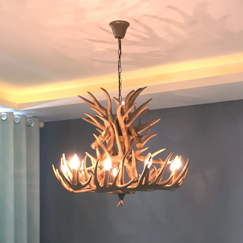 

Retro chandelier Bar Dining room Kitchen Island Lighting Decor industrial antler lamp For Living Room interior loft chandelier